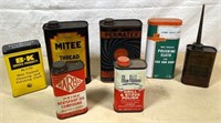 7pcs Antique & Vintage OIL cans