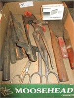 Flat w/punches, cutters, pliers, misc