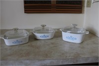 3 Corningware Dishes with Lids