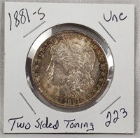 1881-S $1 BU – Two Sided Toning