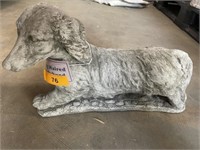 Concrete Dog Statue- Long Haired Dachshund