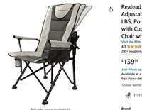 Realead Heavy Duty Camping Chair, Adjustable