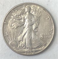 1938-D Liberty Walking Half Dollar Key date