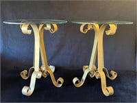 Gold and Glass Accent Tables