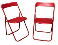 Post Modern Folding Chairs by VULCAO Brazil, Red