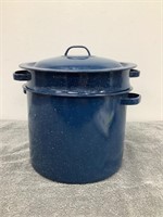 Blue Enamel Steam Pot