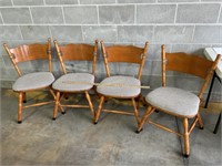 4 Wooden Cushioned Chairs