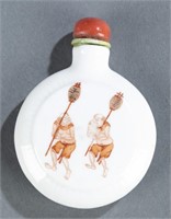 Enamel painted porcelain snuff bottle.