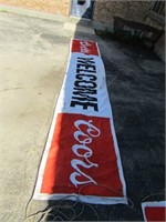 Large Cloth banner. Welcome COORS beer.