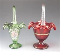 Lot # 3941 - (2) Fenton Art glass baskets