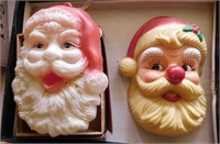 3 vintage Christmas Santa Claus faces: