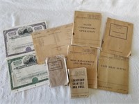 Vintage Military Manuals, Stocks & Election Ballot