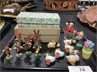 Wooden Easter Ornaments, Figurines.