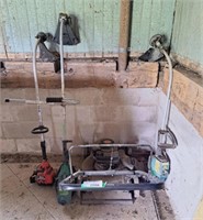 For parts: push mower and 3 whipper snippers