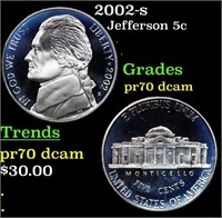 Proof 2002-s Jefferson Nickel 5c Grades GEM++ Proo