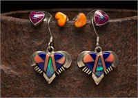 Nat. Am .925 Heart Earrings (3 Pairs) - 6g