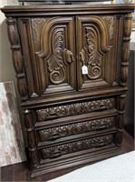 BASSETT FURNITURE WOODEN ARMOIRE DRESSER