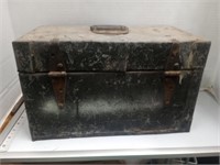 vintage Tin And Wood Tool box