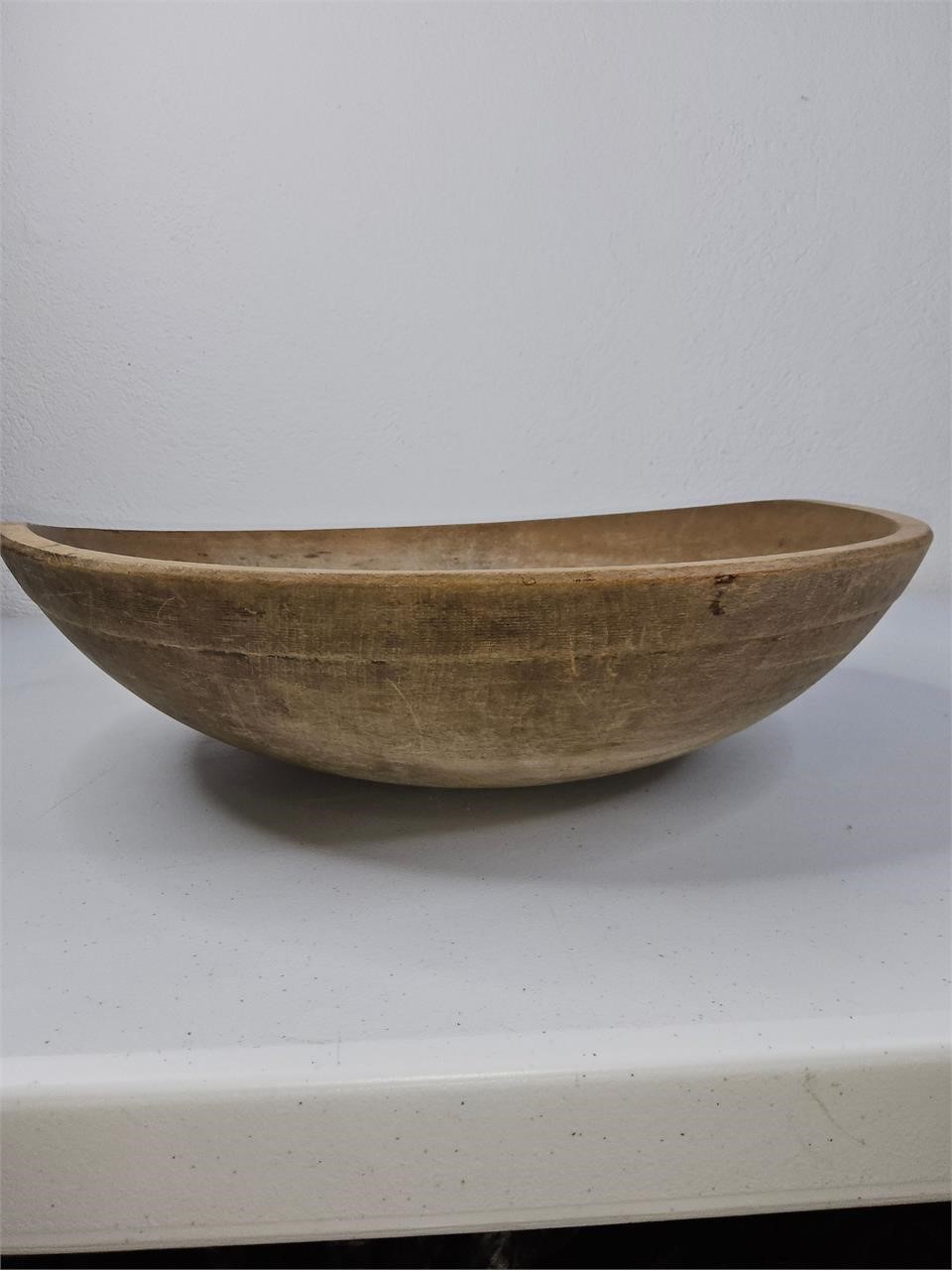 17 INCH PRIMITIVE WOOD BOWL