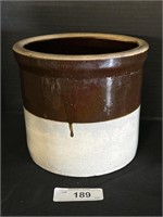 Vintage 2-Tone Stoneware Crock.