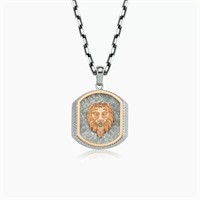 Sterling Silver-Lion Contemporary Design Necklace