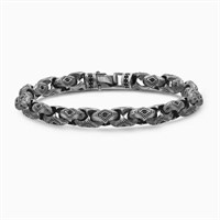 Sterling Silver-Engraved Design Modern Bracelet