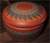 2.75" Diameter Navajo Lidded Ceramic Container