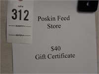 Poskin Feed Store $40 Gift Certificate