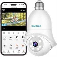 4MP 2.5K Light Bulb Security Camera Outdoor/Indoor