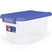 C6842  Hefty 6.5-qt Clear Storage Bin with Blue Li