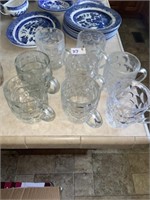 Set of 8 Heavy Glass Drink Mugs