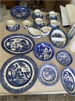 Oriental Themed Blue Dinnerware Set