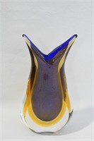 Stunning Murano Sommerso Fish Tail Art Glass Vase