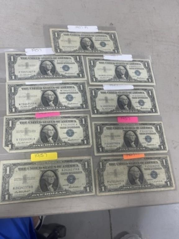 9-$1 SILVER CERTIFICATES