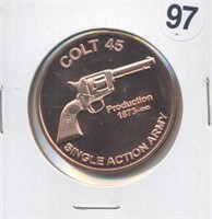 Colt .45 Single Action Army One Ounce .999 Copper