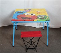 Sesame Street Padded table top, foldable stool,