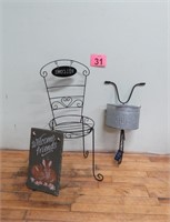 Plant Stand - Hanging Plant Holder & Welcome Sign