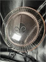 Art Deco Depression Glass Pink Serving Platter