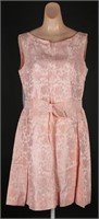 Pretty in Pink Retro Party Caped Jacquard Frock