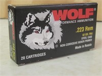 Box Of 20 Wolf .223 Remington Ammo