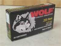 Box Of 20 Wolf .223 Remington Ammo