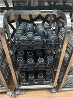 Mobile 3 Tiered Glass Storage Rack 3 Trays Cups