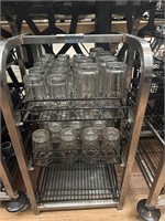 3 Tier Glass Storage Rack, 2 Trays Water Glasses