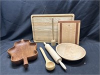 WOOD CUTTING BOARD, TEAKWOOD LEAF FRUIT BOWL