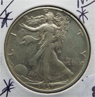 1937-S Walking Liberty Silver Half Dollar.