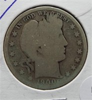 1900-O Barber Silver Half Dollar.