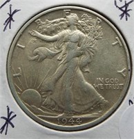 1944-S Walking Liberty Silver Half Dollar.