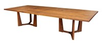 Holly Hunt "Trice" Walnut Pedestal Dining Table