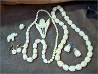 Lot of Celluloid 1950's Necklaces, Earrings & Pins