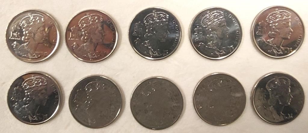 Lot of 10 Canadian 1952-2002 .50¢